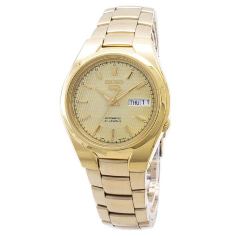 Seiko Automatic Full Gold Pvd Stainless Steel Men S Watch Snk K