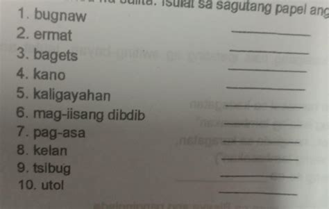 Tukuyin Kung Balbal Kolokyal Lalawiganin Pambansa Ang Sumusunod Na