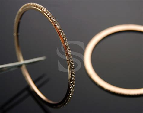 Delicate Cubic Zirconia Bangle Brass Mm R Rg