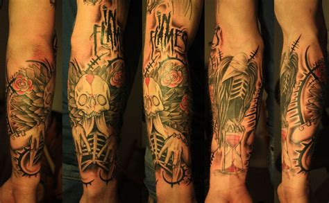 In Flames Tattoo Sleeve By Unibody On Deviantart Flame Tattoos