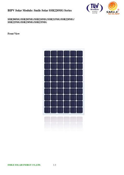 SSR215MG Datasheet Module Equivalent SMILE SOLAR ENERGY