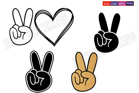 Hand Peace Sign Svg Graphic By Dev Teching Creative Fabrica