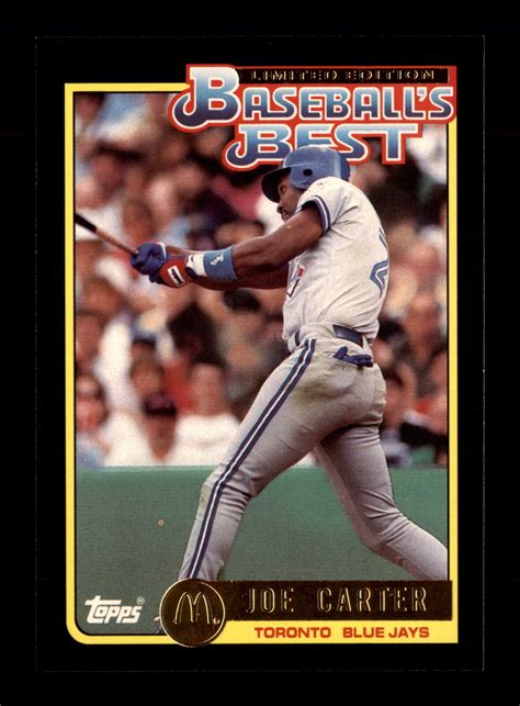 1992 Topps McDonald S Baseball S Best 29 Joe Carter Toronto Blue Jays