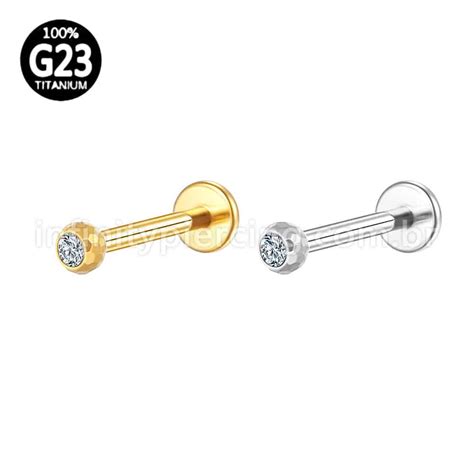 Piercing Labret Tit Nio Lapidada Zirc Nia Cravada Rosca Externa