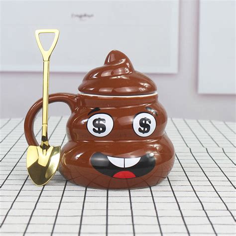 Funny Ceramic Cute Poop Emoji Mug Feajoy