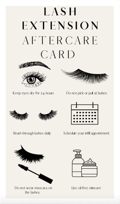 Eyelash Extension Aftercare Card Template Pdf Digital Etsy