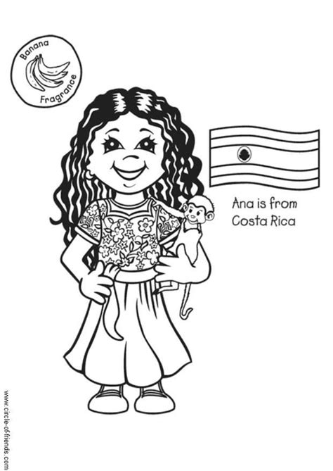 Dibujo de Ana con bandera de Costa Rica Para Colorear - Img 5614