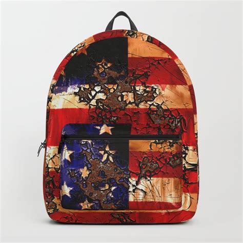 Rugged Rusted American Flag Backpack By Boomsday Society6