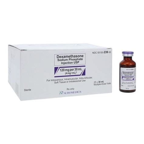 Dexamethasone Sodium Phosphate Injection 4mg ML MDV 30mL 25 Box