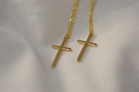 Gold Plated Cross Pendant Necklace Etsy Canada