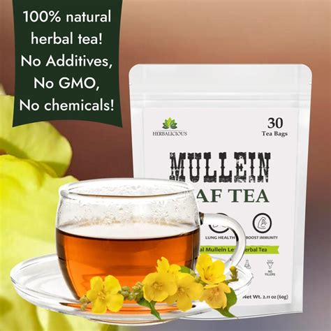 Mullein Leaf Tea Bags For Lungs Cleanse Detox Respiratory Support