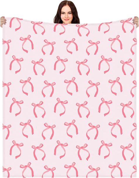 Amazon Buryeah Coquette Pink Bow Blanket Christmas Throw Blanket