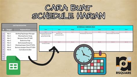 Cara Membuat Schedule Harian Dengan Google Spreadsheet YouTube