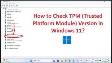 How To Check Tpm Trusted Platform Module Version In Windows 11 Youtube