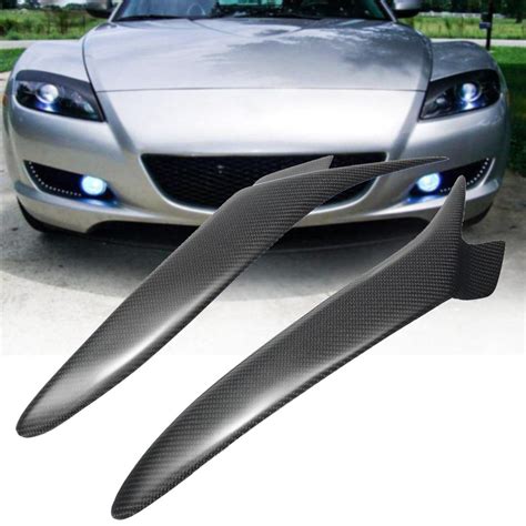 Car Front Headlight Eyebrows Eyelids Cover Carbon Fiber Pattern For