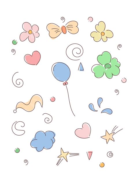 Hand Drawn Element Vector Art PNG Hand Painted Cute Wind Cartoon