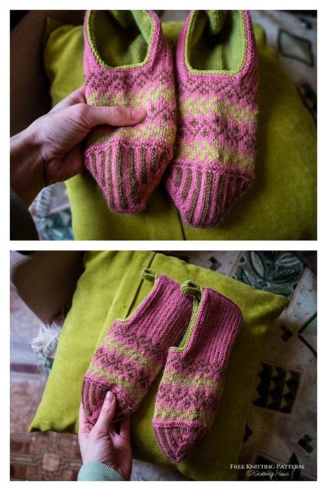 Alexandria Slippers Free Knitting Pattern Knitted Slippers Slipper