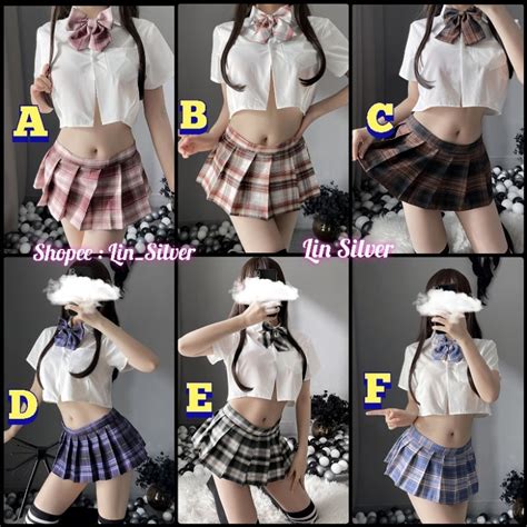 Jual Lingerie Cosplay Kostum Murid Siswi Pelajar Rok Kotak Kotak