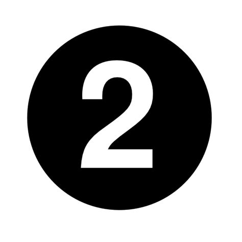 White Numeral 2 Centered Inside Black Circle Clip Art at Clker.com ...