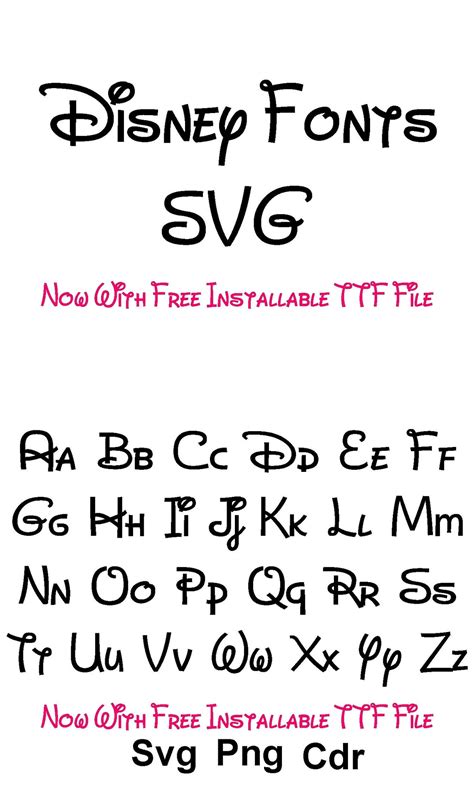 Disney Font SVG Disney Alphabet Svg Svg Files For Silhouette Etsy