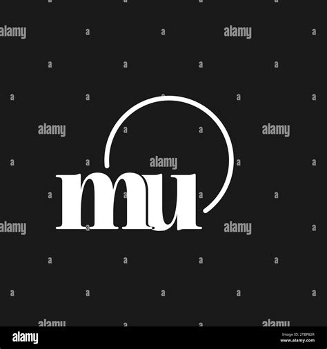 MU Logo Initials Monogram With Circular Lines Minimalist And Clean