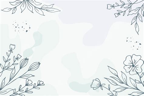 Aesthetic Hand Drawn Floral Background Vector Aesthetic Background