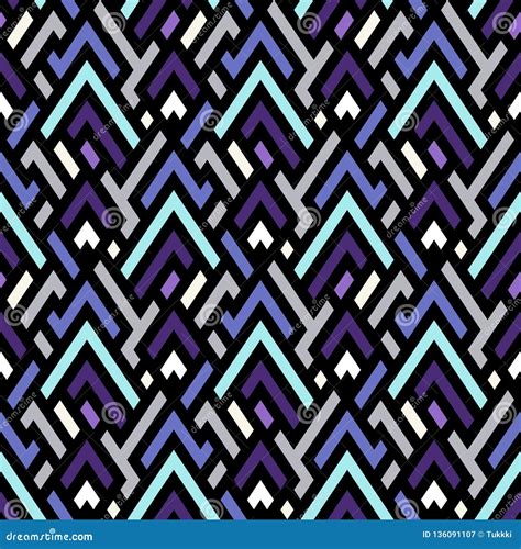 Vector Geometric Seamless Chevron Pattern With Angles And Geometric