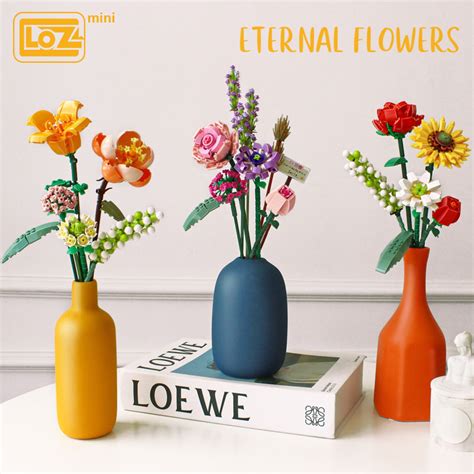 Loz 1657 1659 P0057 P0059 Eternal Flowers And Vases Loz Blocks Official Store