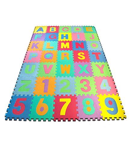 Matney Kids Foam Floor Alphabet And Number Puzzle Mat With Zippered