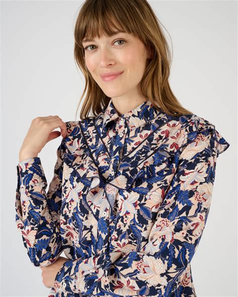 Blouse Met Volants In Zuivere Viscose Lenzing EcoVero Tuniek