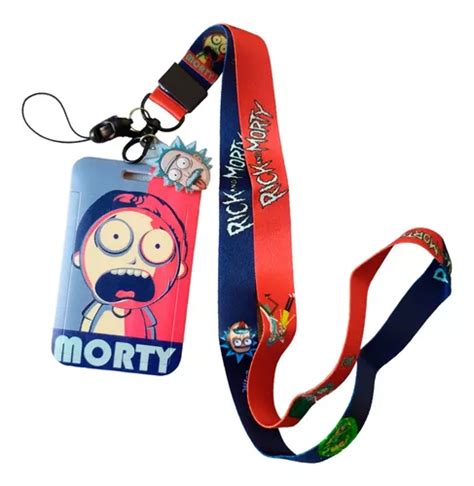 Porta Carnet Documento Y Lanyard Rick Y Morty Anime Gafete Cuotas Sin