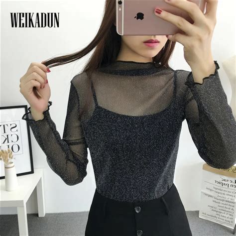 Summer Women Sexy Splice Mesh Lace Blouses Shirts Women Tops Sexy Mesh