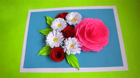 Diy Flower Bouquet Pop Up Card Paper Crafts Handmade Craft Mother S