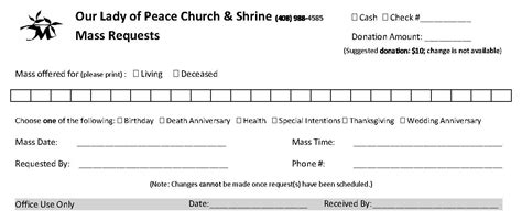 Mass Intentions Requests Our Lady Of Peace Shrine And Church