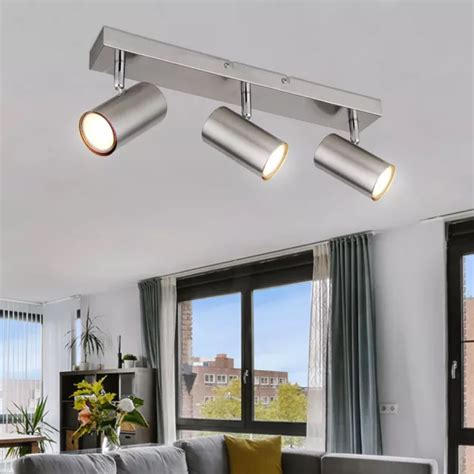 Plafonnier Luminaire Sportif Barre De Spots Salon Pivotant Chrome