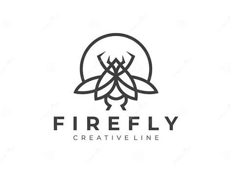 Firefly Creative Line Art Outline Logo Design Inspiration Stock Vector