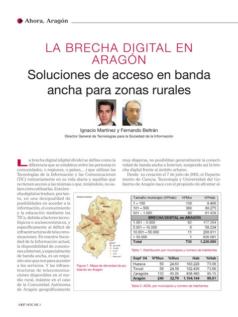 PDF La brecha digital en Aragón soluciones de acceso en banda ancha