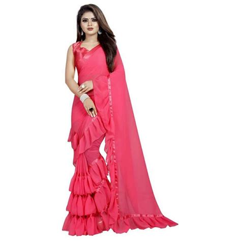 Buy Ruffle saree at Rs. 700 online from Fab Funda fancy sarees : 419