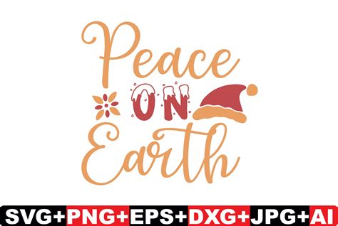 Peace On Earth Christmas Svg Design Graphic By T Shirtbundle · Creative Fabrica