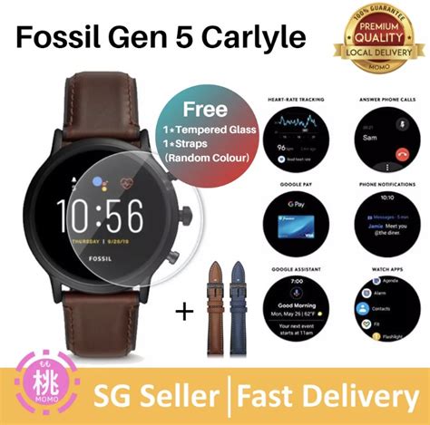 Fossil Gen Carlyle Stainless Steel Touch Screen Smart Watch With