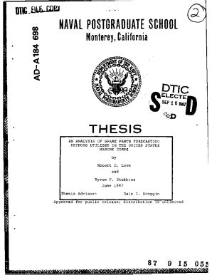 Fillable Online An Analysis Of Spare Parts Forecasting Methods Utilized