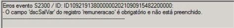 RH RM FOP ESocial Erro Ao Gerar XML O Campo DscSalVar Do