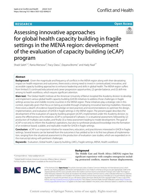 PDF Assessing Innovative Approaches For Global Health Capacity