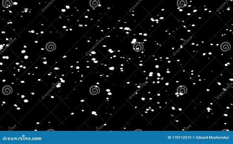 Falling Winter Snow Seamless Loop Isolated Snowflakes In The Wind And