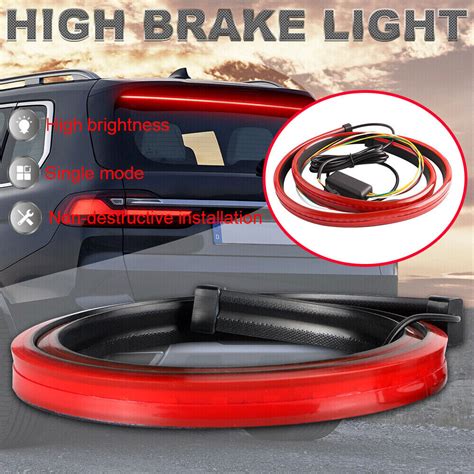 Universal Red Led High Mount Third Brake Stop Rear Tail Light Bar Strip