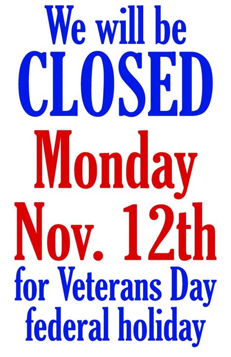 Closed for Veterans Day, Monday, November 12 - Collective Copies ...