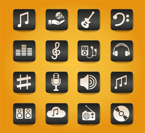 Music Icon Set Stock Vector Illustration Of Vector 242993770