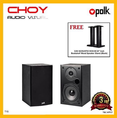 Polk Audio T15 Home Theater and Music Bookshelf Speaker + FREE GIFT ...