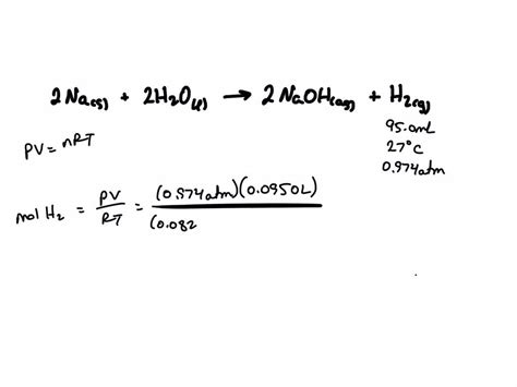 SOLVED A Sample Of Sodium Metal Is Added To Water And The Hydrogen Gas