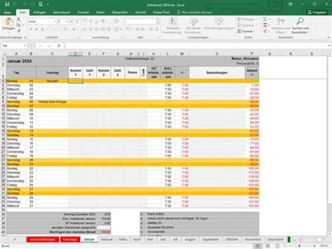 Zeiterfassung Excel Vorlage 2024 Kostenlos Projektmanagement Freeware